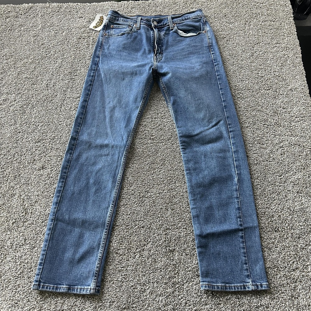 Levis 505 Jeans Mens 32x32 Medium Wash Blue Denim Regular Straight Cotton Casual